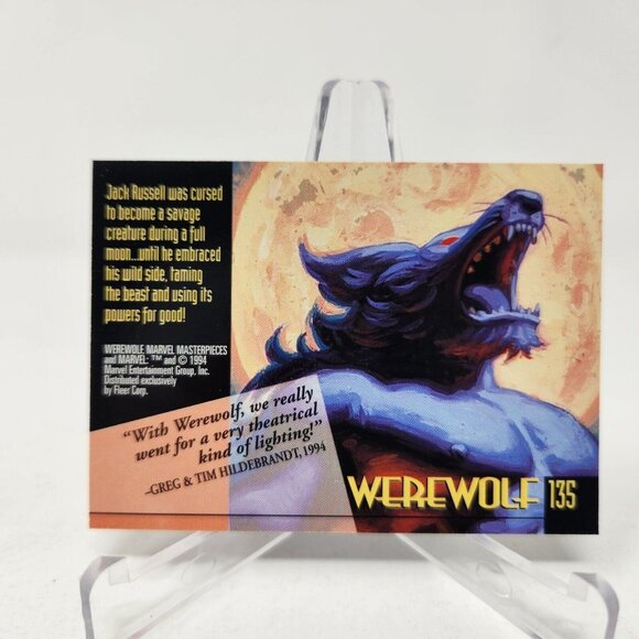 1994 Marvel Masterpieces #135 WEREWOLF Trading Card, Hildebrandt Brothers (b22) - Picture 2 of 2